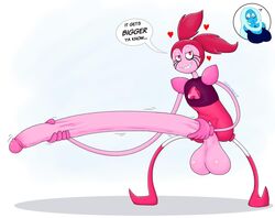 1futa 1girls balls blue_diamond_(steven_universe) cartoon_network diamond_authority elastic elastic_penis flaccid_penis futa_only futanari gem_(species) intersex long_penis masturbation penis_out pink_penis solo_futa spinel_(steven_universe) steven_universe stretchy stretchy_arms stretchy_penis surprised toony touhoufan