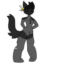 artist_request bad_anatomy black_eyes black_fur black_valkyrie_(transfur_outbreak) cartoony cat_boy catboy fluffy_tail gay non-human roblox shitty_quality solo_male source_request tagme toony transfur_outbreak turtleneck_bodysuit