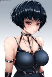 1girls big_breasts blush breasts cleavage female female_only goth kilalesi large_breasts looking_at_viewer persona persona_5 short_black_hair solo tae_takemi