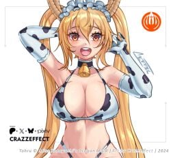 big_breasts cleavage cow_print crazzeffect kobayashi-san_chi_no_maidragon miss_kobayashi's_dragon_maid tagme tohru_(dragon_maid)