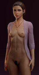 3d areola bolero bottomless breasts brown_eyes brown_hair brown_pubic_hair casual clothing eyelashes female female_focus female_only hantzgruber human kitty_pryde landing_strip long_hair looking_at_viewer marvel marvel_comics necklace neckwear nipples outerwear ponytail pose posing pubic_hair pussy shadowcat sleeves_rolled_up small_breasts solo standing tagme tied_hair vagina x-men x-men_evolution