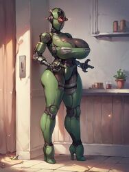 ai ai_generated assaultron built-in_high_heels child_bearing_hips cleavage fallout high_heels huge_breasts sicksean thick_thighs