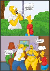 bart_simpson big_belly big_breasts bynshy chubby clothing fat homer_simpson selma_bouvier the_simpsons