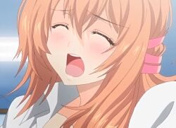 1girls blush closed_eyes embarrassed embarrassed_female female female_masturbation female_only highres inami_mashiro long_hair long_hair_female long_orange_hair masturbating masturbation moaning open_mouth orange_hair orange_hair_female ova panting saimin_class school school_uniform schoolgirl schoolgirl_uniform screencap stitched