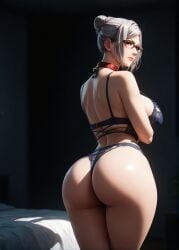 1girls 2d ai_generated ass ass_focus big_ass big_breasts bra breasts cow_bell curvaceous curvaceous_female curvaceous_figure curvy curvy_figure from_behind from_behind_position glasses hair_bun high_quality hourglass_figure huge_ass huge_breasts inviting_to_sex large_breasts light-skin light-skinned_female lingerie lips long_hair looking_back mature mature_female mature_woman milf milf-master mommy pale-skin pale-skinned_female panties posing prison_school sagging_breasts seductive seductive_look sexy_pose shiraki_meiko silver_hair stable_diffusion tagmeo thick_ass thick_butt thick_thighs thighs white_hair wide_hips