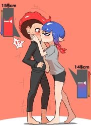 1boy 1boy1girl 2025 alternate_version_available blue_eyes blue_hair blush female femdom fully_clothed growing growth hair_color_change height_difference height_growth inkling inkling_girl kissing nobunagapero octoling octoling_boy png shocked shocked_expression simple_background size_difference size_theft smaller_female splatoon splatoon_(series) splatoon_2 splatoon_3 taller_male tentacle_hair worried worried_expression