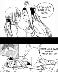 angel_(fairy_tail) artist_request big_breasts breasts closed_eyes cum cum_in_pussy cum_in_uterus cum_inside dialogue edit english_text equine_penis fairy_tail fallopian_tubes female from_behind horsecock huge_cock impregnation impregnation_request instant_loss_2koma long_hair lucy_heartfilia male monochrome nipples nude open_mouth ovaries penetration penis rape smile smug sorano_aguria taurus_(fairy_tail) text text_box trembling uterus vaginal_penetration x-ray