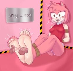 5_toes amy_rose barefoot eulipotyphlan feet female feral foot_fetish foot_focus foot_lick foot_play fur furry hedgehog humanoid humanoid_feet licking mammal pink_body pink_fur plantigrade restraints sega soles solo sonic_(series) sonic_the_hedgehog_(series) stocks tickling tickling_feet toes tongue