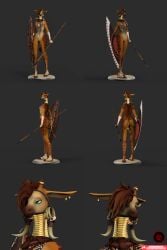 african african_female anthro bambookat female furry giraffe hooves shield solo spear tail