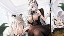 aegir_(azur_lane) aegir_(one-on-one_leisure_time)_(azur_lane) azur_lane big_breasts breasts bunny_ears bunnysuit cleavage duisburg_(azur_lane) duisburg_(endurance_training_(gone_wrong))_(azur_lane) eyepatch formidable_(azur_lane) formidable_(rockin'_encore)_(azur_lane) fritz_rumey_(azur_lane) fritz_rumey_(schwarzes_kaninchen)_(azur_lane) grey_hair heels multiple_girls skimpy