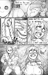 2boys1girl asphyxiation begging_for_mercy blasticheart_(artist) breasts breasts_out breasts_out_of_clothes choking comic comic_page crying crying_with_eyes_open cut death femsub forced forced_exposure forced_presentation gag gagged gagged_female guro hanging horror horror_(theme) imminent_death justin_(murder_web) maledom murder murder_web noose nooseplay rape sadism sadistic simon_(murder_web) snuff submissive_female torture torture_chamber tortured