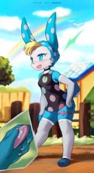 1girls ancesra animal_crossing anthro bunny bunny_ears bunny_girl female female_focus francine_(animal_crossing) furry furry_only hi_res highres petite petite_body slim_waist