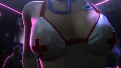 3d breasts breasts_focus dance_floor hitman hitman_absolution io-interactive neon_lights nurse nurse_cap samantha_ruby screenshot screenshot_edit sexy_nurse strip_club stripper video_games