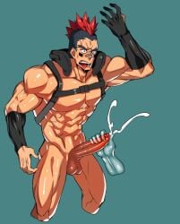 balls bara big_penis boner cum disembodied_hand erection handjob kill_la_kill kinagase_tsumugu male male_only muscles muscular na_insoo orgasm penis rennik