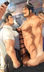 2boys 6boys ass ass_visible_through_thighs balls bara beard_stubble beefy biceps big_areola big_balls big_breasts big_bulge big_glans big_penis black_hair blue_eyes blurry_foreground blush brown_eyes brown_hair bursting_clothes censor_bar censored censored_penis chikan clenched_hand clothed common_sense_change completely_nude crowd daddy dark_penis depth_of_field dilf duo duo_focus enormous_penis erection excessive_pubic_hair exhibitionism eyeless eyeless_male foreskin_folds gay gigantic_penis hand_on_leg handles height_difference hi_res huge_balls huge_cock hunk indoor_nudity indoors long_penis looking_at_another looking_at_penis looking_down looking_up male male/male male_breasts male_only manly mature_male mob_face molestation multiple_boys muscles muscular muscular_arms muscular_ass muscular_legs muscular_male muscular_thighs mustache_stubble nullqllun office_clothing open_mouth oppai original original_character pecs penis_bigger_than_arm penis_bigger_than_ass penis_bigger_than_breasts penis_bigger_than_head penis_bigger_than_torso pointy_nose pubic_hair public public_indecency public_nudity public_transportation salaryman sanpaku shocked short_hair sideburns small_pupils standing steam steamy_breath sweat sweatdrop sweating sweaty thick_arms thick_neck thick_penis thick_thighs tight_clothing tough_guy train train_interior tremble_spikes trembling triceps veiny_arms veiny_penis yaoi