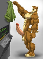 anthro big_penis bill_grey brown_body brown_fur bulldog canid canine canis domestic_dog erection fur furry genitals humanoid_genitalia humanoid_penis male male_only mammal mastiff molosser muscular muscular_male nintendo nude penis solo star_fox video_games wolfiecanem