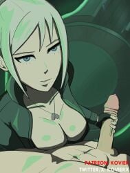 1boy 1girls 2025 2d animated animated animation bangs big_breasts blue_eyes cleavage clothed clothed_female_nude_male dog_tags elizabeth_(vivy) female foreskin gloves handjob kovier long_hair looking_at_viewer military_jacket military_uniform muscular_male patreon patreon_username ponytail pov precum twitter twitter_username vivy:_fluorite_eye's_song watermark