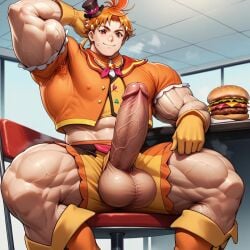 1boy 1human 1male 1man abs ai_generated anime_style armpit_hair balls ballsack big_balls big_cock big_muscles big_penis boner cock cure_wing dick erect_penis erection flexing ginger_hair hamburger hirogaru_sky!_precure japanese kitchen male male_only muscular_pose nuts nutsack orange_boots orange_collar orange_jacket orange_shorts orange_vest penis posing precure precure-r34 pretty_cure red_hair ribbons scrotum solo testicles top_hat veiny_penis white_sleeves yuunagi_tsubasa