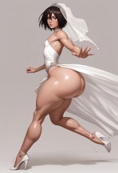 1boy ai_generated attack_on_titan big_ass big_balls big_penis blonde_hair bottom_heavy bottom_heavy_femboy bubble_butt crossdressing dress femboy femboyarashi genderswap_(ftm) gigantic_ass high_heels huge_ass looking_at_viewer male male_only mikasa_ackerman perfect_body rule_63 shingeki_no_kyojin sissy wedding_dress