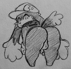 balls fauxtellno1_(artist) femboy klonoa klonoa_(series) male traditional_media_(artwork)