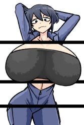 30th_video_rentals alternate_breast_size alternate_version_available big_breasts bikini black_hair breasts breasts_bigger_than_head cleavage color curvy expansion female female_focus female_only growth hand_on_hip hands_behind_head hourglass_figure huge_breasts hyper hyper_breasts indie_virtual_youtuber jumpsuit kataochi_chuuko large_breasts looking_at_viewer nakako_kataochi plump posing sequence short_hair smile solo solo_female taidazigoku top_heavy virtual_youtuber wide_hips