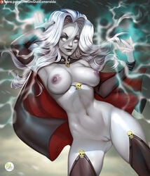 1girls absurdres areolae big_breasts boots bottomless breasts cape chaos_comics didi_esmeralda female female_only functionally_nude highres lady_death large_breasts looking_at_viewer mostly_nude nipples pussy sleeves solo topless