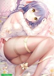 cameltoe garter nanami_yuuno no_bra pantyhose sweater twinbox twinbox_school