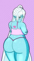 blue_skin cyana cyana_(p.m._seymour) elf female g-string large_ass riley_moore thick_ass thong