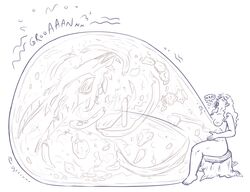 belly big_belly bones bones_in_belly breasts death digestion female grehlin huge_belly hyper_belly internal_view nipples vore x-ray