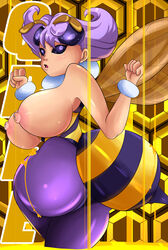 1girls ass bee big_ass clothing cute darkstalkers female honey large_breasts looking_at_viewer looking_back q-bee sonson-sensei tail wings