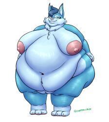 2025 anthro arm_rolls ass belly belly_overhang belly_rolls big_belly big_breasts big_butt blue_body blue_eyes blue_fur blue_hair breasts carla_(chiffoncakez) cheek_tuft chest_tuft chiffoncakez chubby_cheeks colored digital_drawing_(artwork) digital_media_(artwork) double_chin ear_tuft facial_tuft fat_rolls felid feline female full-length_portrait fupa fur head_tuft hi_res huge_belly leg_rolls looking_at_viewer lynx mammal morbidly_obese morbidly_obese_anthro morbidly_obese_female navel neck_tuft nipples nude obese obese_anthro obese_female overweight overweight_anthro overweight_female pink_nipples pink_nose portrait shaded signature simple_background solo standing thick_thighs tuft wide_hips
