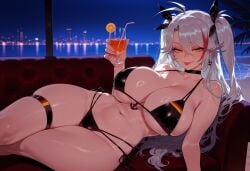 1girls :p ai_generated antenna_hair azur_lane balecxi bangs bare_shoulders beach bikini black_bikini black_choker black_ribbon black_swimsuit blush breasts choker cityscape cleavage clothing collarbone couch cross cross_earrings cup curvaceous curvaceous_female curvaceous_figure curvy curvy_figure drink drinking_glass earrings exhibitionism female female_focus flag_print food fruit german_flag german_flag_bikini hair_between_eyes hair_ornament hair_ribbon holding holding_cup huge_breasts inviting inviting_to_sex iron_cross jewelry large_breasts lemon_slice long_hair looking_at_viewer lying mole mole_on_breast multicolored_hair naughty_face navel night official_alternate_costume on_side orange_(fruit) orange_eyes orange_slice outdoor_nudity outdoors outside presenting presenting_ass presenting_breasts presenting_hindquarters presenting_self prinz_eugen_(azur_lane) prinz_eugen_(unfading_smile)_(azur_lane) red_hair ribbon seductive seductive_look seductive_smile shiny_skin side-tie_bikini_bottom side-tie_clothing side-tie_swimsuit sideboob skindentation sky smile solo stomach streaked_hair swimsuit thigh_strap thighs tongue tongue_out two_side_up uncensored underboob very_long_hair voluptuous voluptuous_female water white_hair