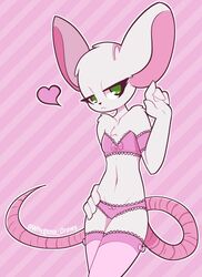 <3 1boy anthro bra crossdressing english_text femboy furry gay girly hand_on_hip hand_up heart lingerie mouse panties pink_background pink_panties rat_tail reggie reggie_(whygena) side_eye simple_background solo striped_background suggestive tail trap white_fur whygena whygena-draws