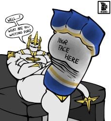 dialogue dialogue_box dirty_feet dirty_socks feet foot_fetish foot_focus galio gay golem koki_1 league_of_legends male male_only muscular_male naked presenting_feet presenting_foot riot_games socks socks_only soles solo_male statue text toes