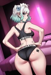 ai_generated ass blacked blacked_clothing blacked_female female ghettoshalltear mint_fantome virtual_youtuber