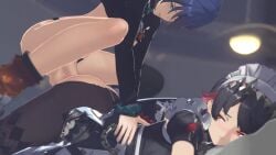 1futa 1girls 3d animated ass backshots belle_(zenless_zone_zero) black_hair blue_eyes blush breasts_out clothed_sex colored_inner_hair ellen_joe futa_on_female futadom futanari longer_than_10_seconds maid maid_headdress maid_uniform misuzugon nipples nyaughtymeow on_bed opennsfwsp prone_bone red_hair rougenine sex sex_from_behind shorter_than_30_seconds sound squishsuccubus tagme tail vaginal_penetration vaginal_sex video zenless_zone_zero