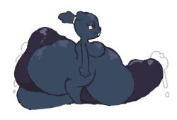 accessory anthro anus ass balls belly big_anus big_balls big_belly big_butt big_penis blue_body blue_fur bodily_fluids breasts buckteeth cum cum_from_ass cum_in_ass cum_inside ears_back fur genital_fluids genitals gynomorph hair hair_accessory hair_tie half-closed_eyes huge_anus huge_balls huge_butt huge_cock hyper hyper_anus hyper_balls hyper_butt hyper_genitalia hyper_penis intersex male mammal narrowed_eyes nude nude_male overweight overweight_male penis pivoted_ears ponytail puffy_anus red_eyes rodent sciurid solo squirrel squirrel_(thabith) standing teeth thick_thighs tied_hair tree_squirrel wraith_(artist)