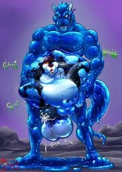 2020 4_toes 5_fingers after_vore animal_genitalia animal_penis anthro anthro_on_anthro balls biceps big_balls big_penis black_body black_penis black_skin blue_body blue_eyes blue_nose blue_skin bodily_fluids canid canine canine_penis canis cum cum_drip dripping ears_down erection eyebrows fingers fully_sheathed genital_fluids genitals goo_creature hi_res huge_balls hungothenomster inside_stomach james_auvereign looking_down male male/male mammal multicolored_body multicolored_skin musclegut muscular muscular_male muscular_thighs oral_vore pecs penis pivoted_ears red_eyes red_nose sheath simple_background slightly_chubby smile standing toes translucent translucent_balls translucent_body translucent_skin two_tone_body two_tone_skin vore wolf