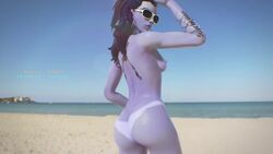 1girls 3d animated areola ass ass_shake beach blender blue_hair blue_skin breasts cote_d'azur_widowmaker curvy dancing erect_nipples female female_only huli_jing large_ass nipples nude overwatch realistic small_breasts solo sound spider_tattoo sunglasses tagme tanline tattoo video wide_hips widowmaker