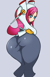 ass ass_grab ass_in_dress blue_eyes dat_ass hand_on_ass kirby_(series) kirby_planet_robobot kirby_star_allies mouthless mouthless_female pink_hair solo susanna_patrya_haltmann susie_(kirby) tight_clothing