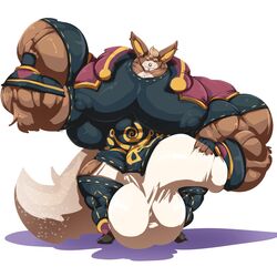 1:1 balls big_balls big_bulge big_muscles big_penis bobert bulge clothing earpiece erection facial_piercing fangs flexing furry genitals hi_res huge_balls huge_bulge huge_cock huge_muscles hyper hyper_balls hyper_bulge hyper_genitalia hyper_muscles hyper_penis koro_(kokoro-doll) league_of_legends male male_only muscular nipples nose_piercing nose_ring penis piercing riot_games simple_background smile vein video_games white_background yordle