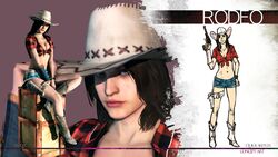 1girls 3d alternate_costume athletic bare_midriff blue_eyes boots bracelet breasts brown_hair busty capcom claire_redfield claire_redfield_(rodeo) cleavage collarbone cowboy_boots cowboy_hat cowgirl crop_top eyelashes female female_focus female_only firearm fit fit_female flanel_shirt freckles gun handgun holster hourglass_figure human long_hair medium_breasts navel official_art pinup pose posing resident_evil resident_evil_revelations_2 revolver short_shorts sitting sketch solo standing tagme thick_thighs tied_shirt toned toned_female weapon wide_hips