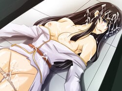 1girls armpit_hair cum cum_everywhere female female_only gundam gundam_00 marina_ismail medium_breasts nozarashi_satoru pubic_hair pussy solo tagme