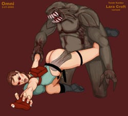 2005 beast crossover female human impossible_fit lara_croft lara_croft_(classic) male monster omni quake red-tinted_eyewear shambler straight sunglasses tinted_eyewear tomb_raider