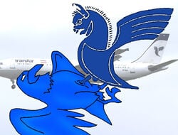 airplane asia bird blue_bird huma_(mythology) iran_(persia) iran_air mascot middle_east middle_eastern middle_eastern_mythology mythological_bird mythology persian_mythology public_domain