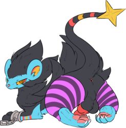 1boy alpha_channel alternate_color animal_genitalia animal_penis anus ass canine_penis chains clothing feet feline feral furry half-closed_eyes hi_res knot legwear looking_at_viewer luxain luxray male mammal model_sheet nintendo original_character pantherine paws penis pokémon_(species) pokemon pokemon_(species) red_fur solo stockings tail testicles text video_games white_background