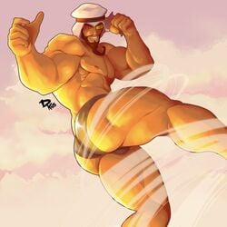 arab_male arabian arabian_clothes ass dkmate male_only muscle muscles muscular rashid scouter street_fighter tinted_eyewear underwear yellow-tinted_eyewear