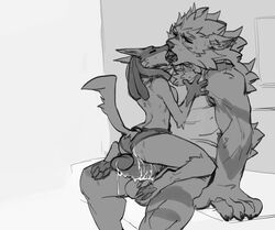 1boy 1girls 2020 anthro anthro_on_anthro anthrofied arcanine ass black_and_white bodily_fluids breasts canine closed_eyes clothed clothing cum cum_drip cum_on_ass cum_on_penis digital_media_(artwork) dripping duo erection female french_kissing fur furry genital_fluids glans humanoid_genitalia humanoid_penis interspecies kissing larger_male lucario male mammal monochrome nintendo open_mouth original_character penis pokemon pokemon_(species) pokemon_dppt pokemon_rgby sex sideboob simple_background size_difference sketch smaller_male straight sweat testicles tongue tzarvolver video_games