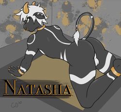 anthro ass balls bovid bovine generaldegeneracy genitals girly hi_res horn jewelry male mammal natasha_(generaldegeneracy) piercing solo