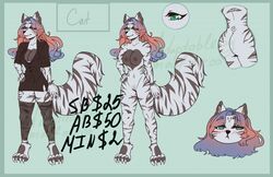 anthro ass blush breasts clothing domestic_cat felid feline felis female for_sale green_eyes mammal moofooroo nipples pose price pricelist smile